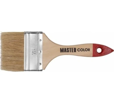 Кисть флейцевая MASTER COLOR 30-0015, 75 мм, натуральная щетина, 55% топс, лакированная ручка