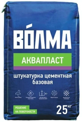 Штукатурка цементная ВОЛМА Аквапласт 25 кг