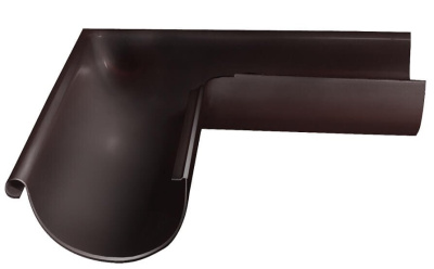 Угол желоба внешний Grand Line 125/90, 90°, Gr-double, RAL 9005