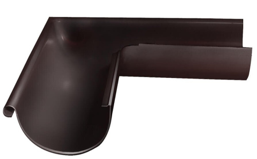 Угол желоба внешний Grand Line 125/90, 90°, Gr-double, RAL 9005