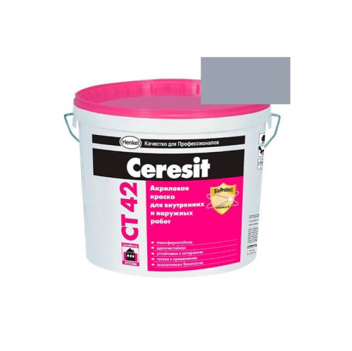 Краска акриловая CERESIT CT 42 колерованная Arctic 6 15 л
