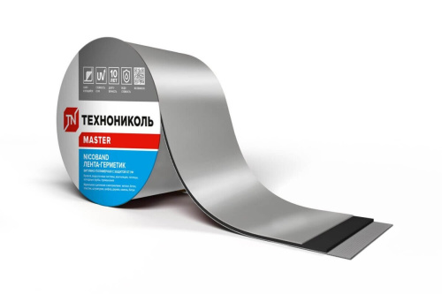 Лента самоклеящаяся Nicoband, 10 м х 7,5 см, серебристый