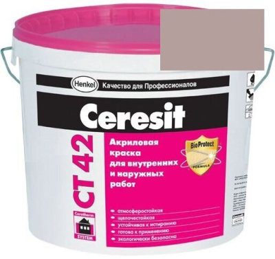 Краска акриловая фасадная Ceresit CT 42 15 л Madeira 5