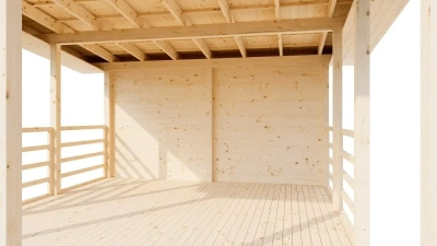 Беседка 18 односкатная брус 44 мм