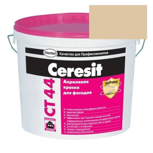 Краска акриловая фасадная Ceresit CT 44 15 л Savanne 4