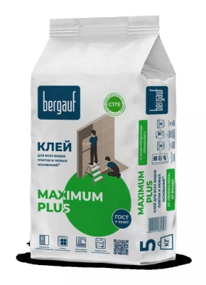 Клей для всех видов плитки Bergauf Maximum Plus 5 кг