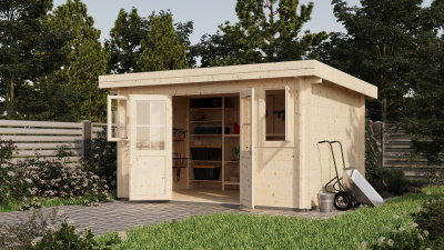 Хозблок 10 односкатный Комфорт брус 44 мм