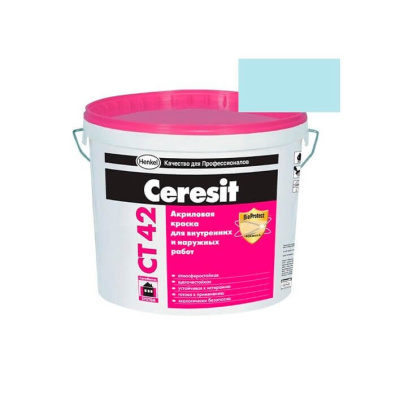 Краска акриловая CERESIT CT 42 колерованная Adriatic 3 15 л