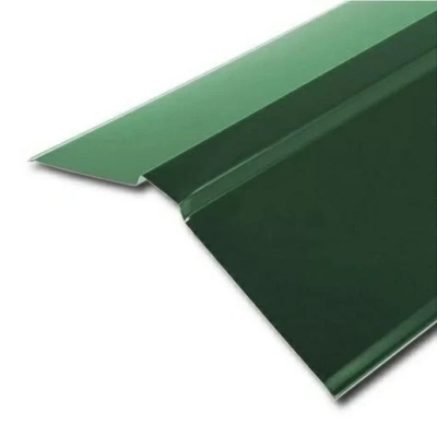 Планка конька плоского GRAND LINE 130х30х130х0,45 мм PE-foil RAL 6005