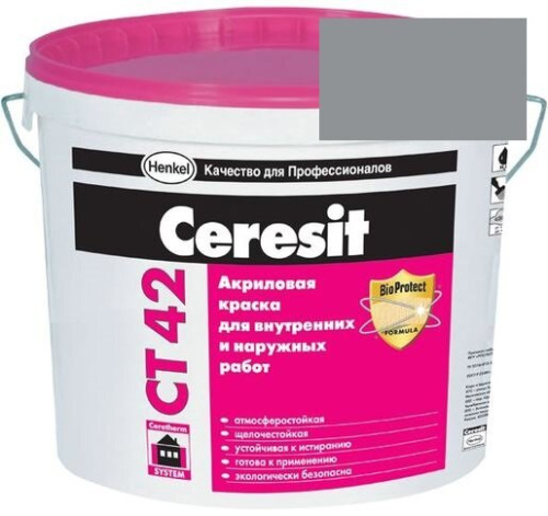 Краска акриловая фасадная Ceresit CT 42 15 л Nebraska 4