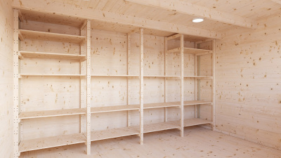 Хозблок 10 односкатный Комфорт брус 44 мм