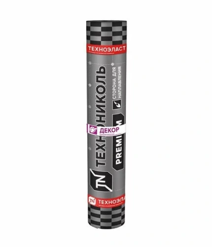 Материал кровельный Техноэласт Декор ЭКП-5.4, верхний слой, красный, полиэфир, 10 м²