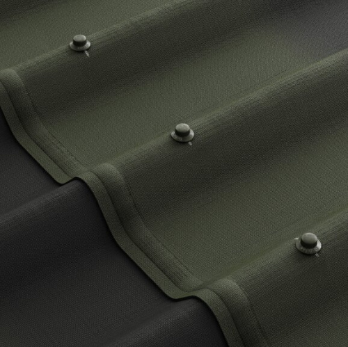 Лист битумный Ондулин SR-150 черепица X5 с тенью 3D, 960х1950 мм, зеленый