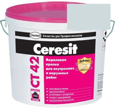 Краска акриловая фасадная Ceresit CT 42 15 л Atlantic 2