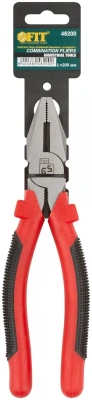 Плоскогубцы комбинированные FIT IT 48200 Стандарт 200 полированная сталь ручки пластиковые красно-че