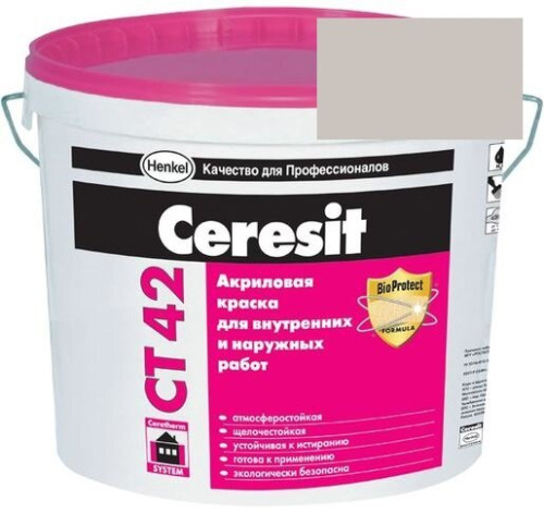 Краска акриловая фасадная Ceresit CT 42 15 л Etna 2
