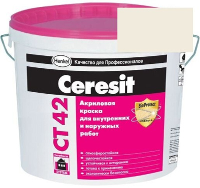 Краска акриловая фасадная Ceresit CT 42 15 л Texas 1