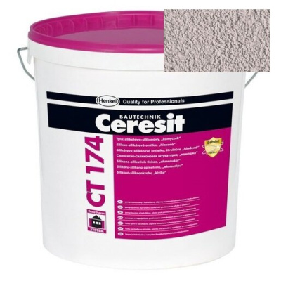Штукатурка силикатно-силиконовая Ceresit CT 174 камешковая 2,0 Fuji 2 25 кг