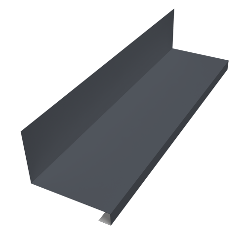 Планка примыкания нижняя к трубе для фальцевой кровли Grand Line 2000 мм 0,5 Satin с пленкой RAL 7024