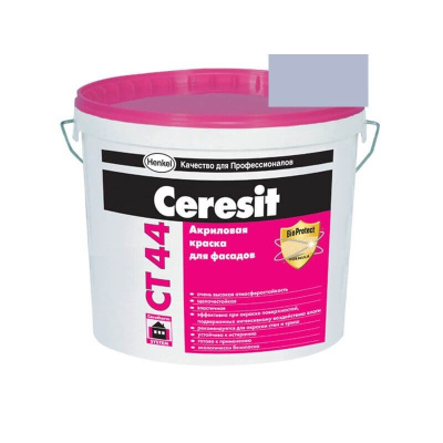 Краска фасадная акриловая CERESIT CT 44 колерованная Arctic 5 15 л