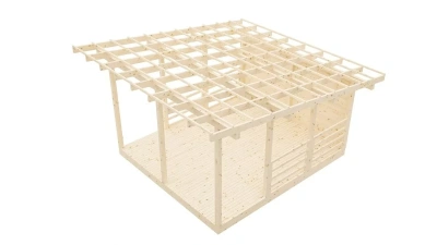 Беседка 18 односкатная брус 44 мм