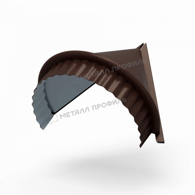 Заглушка конька круглого конусная Металл Профиль, R=110 мм, 0,5 мм NormanMP RAL 8017