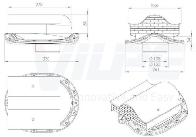 Аэратор кровельный Vilpe Muotokate KTV, RR 29, красный
