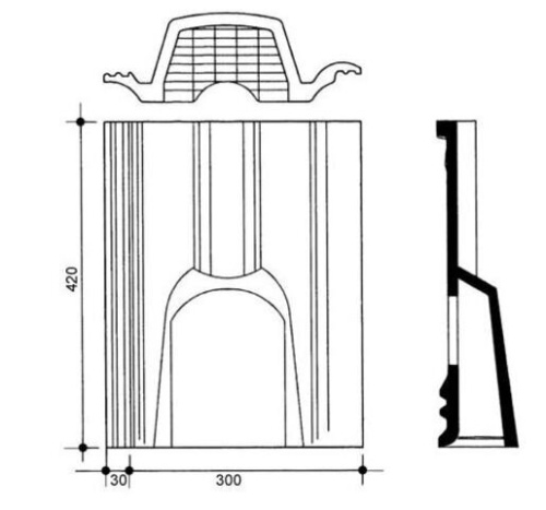 Черепица цементно-песчаная вентиляционная BRAAS Франкфурт темно-коричневый