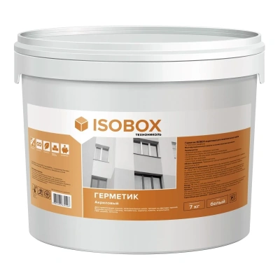 Герметик акриловый для швов ISOBOX, белый, 7 кг