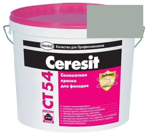 Краска силикатная фасадная Церезит CT 54 15 л Toskana 6