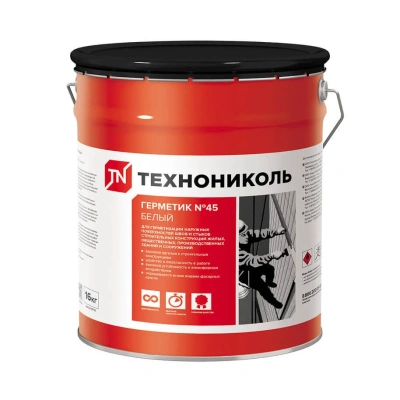 Герметик бутилкаучуковый ТЕХНОНИКОЛЬ №45, белый, 16 кг