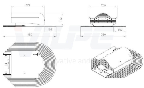 Аэратор кровельный Vilpe Huopa KTV, RR 11, зеленый