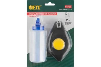 Шнур малярный отбойный FIT 04709 30000 + краска разметочная 125 гр ABS пластиковый корпус