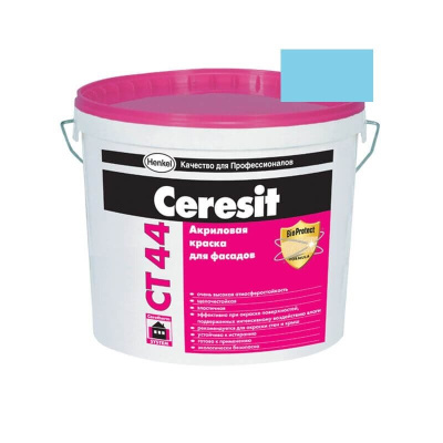 Краска фасадная акриловая CERESIT CT 44 колерованная Oceania 6 15 л