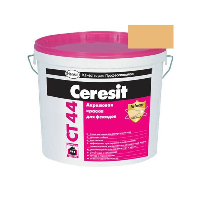 Краска фасадная акриловая CERESIT CT 44 колерованная Barbados 6 15 л