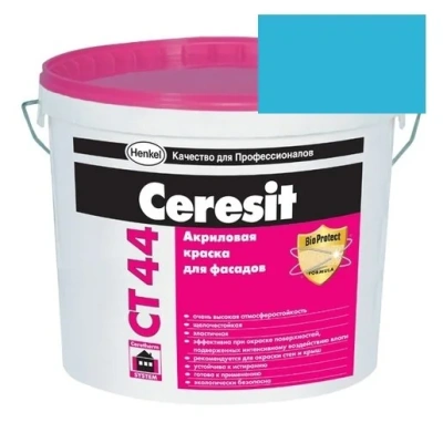 Краска акриловая фасадная Ceresit CT 44 15 л Pacific 5
