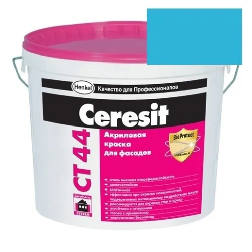 Краска акриловая фасадная Ceresit CT 44 15 л Pacific 5