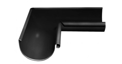 Угол желоба внутренний Grand Line 125/90, 90°, Gr-double, RAL 9005