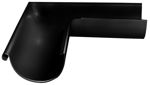 Угол желоба внешний Grand Line 125/90, 90°, Gr-double, RAL 9005
