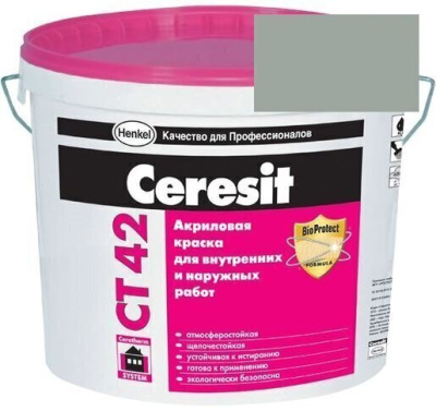Краска акриловая фасадная Ceresit CT 42 15 л Sahara 6