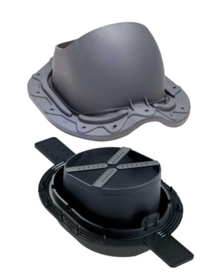 Проходной элемент для металлочерепицы Vilpe Muotokate 2К, D=110-160 мм, RAL 7015, серый