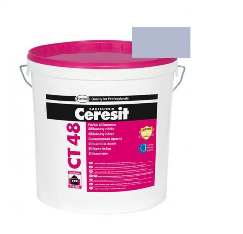 Краска фасадная силиконовая CERESIT CT 48 колерованная Arctic 5 15 л