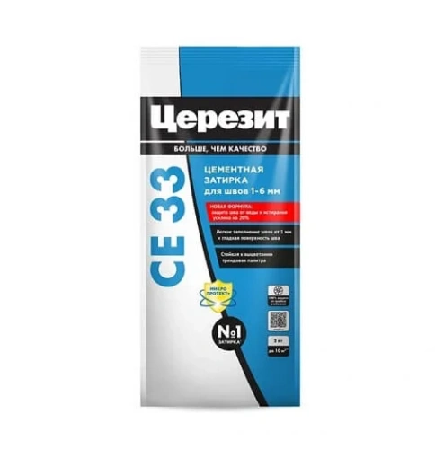 Затирка для швов цементная Церезит CE 33 Comfort графит фольга, 2 кг