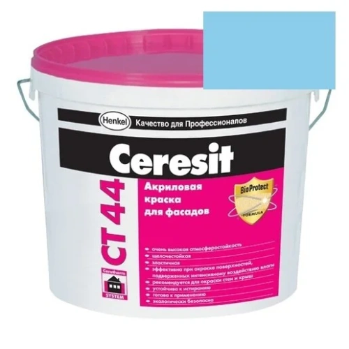 Краска акриловая фасадная Ceresit CT 44 15 л Pacific 4
