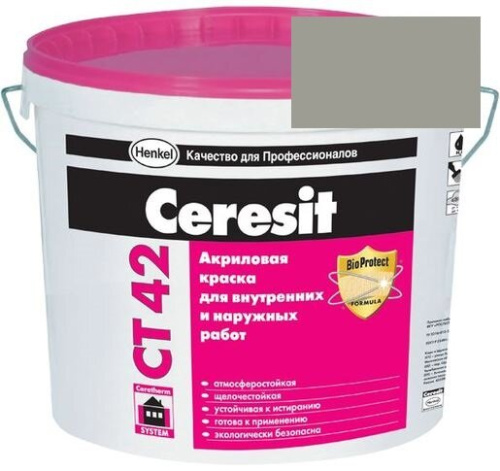 Краска акриловая фасадная Ceresit CT 42 15 л Savanne 6