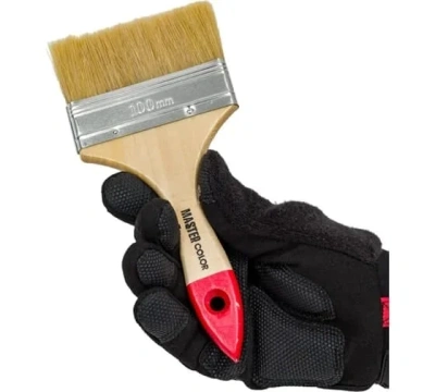 Кисть флейцевая MASTER COLOR 30-0016, 100 мм, натуральная щетина, 55% топс, лакированная ручка