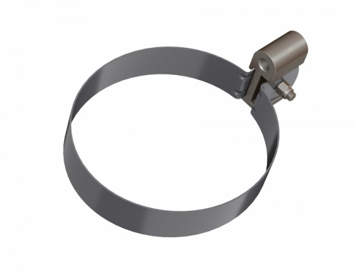 Хомут трубы металлический ТЕХНОНИКОЛЬ Оптима 120/80 с дюбелем, L=140 мм, серый