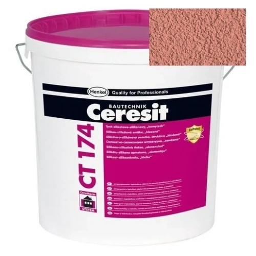 Штукатурка силикатно-силиконовая Ceresit CT 174 камешковая 2,0 Indiana 4 25 кг