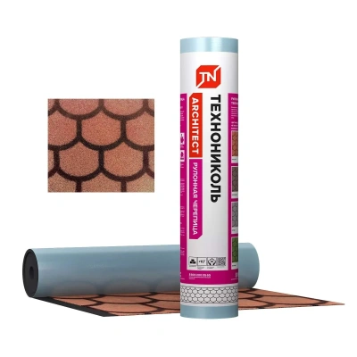 Рулонная черепица ТЕХНОНИКОЛЬ, Бобровый хвост, красный