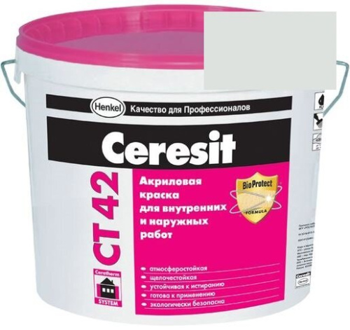 Краска акриловая фасадная Ceresit CT 42 15 л Nebraska 1